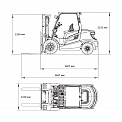 Чертеж Вилочный погрузчик Aurora Forklift FD30T-F1JM1, 3т, дизельный