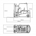 Чертеж Электропогрузчик Aurora Forklift FB20-YNLZ2, 2т, Li-ion