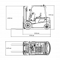 Чертеж Электропогрузчик Aurora Forklift FB30-VZNQMB, 3т, Кислотный
